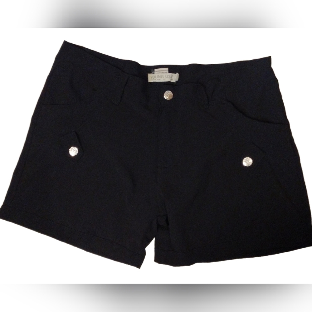 YOUNG USA VERY LIGHTWEIGHT BLACK SHORTS WOMEN SIZE XL